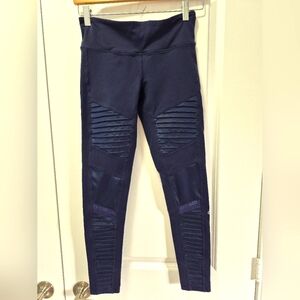Alo Dark Blue Moto Leggings from Alo Yoga, Size Small